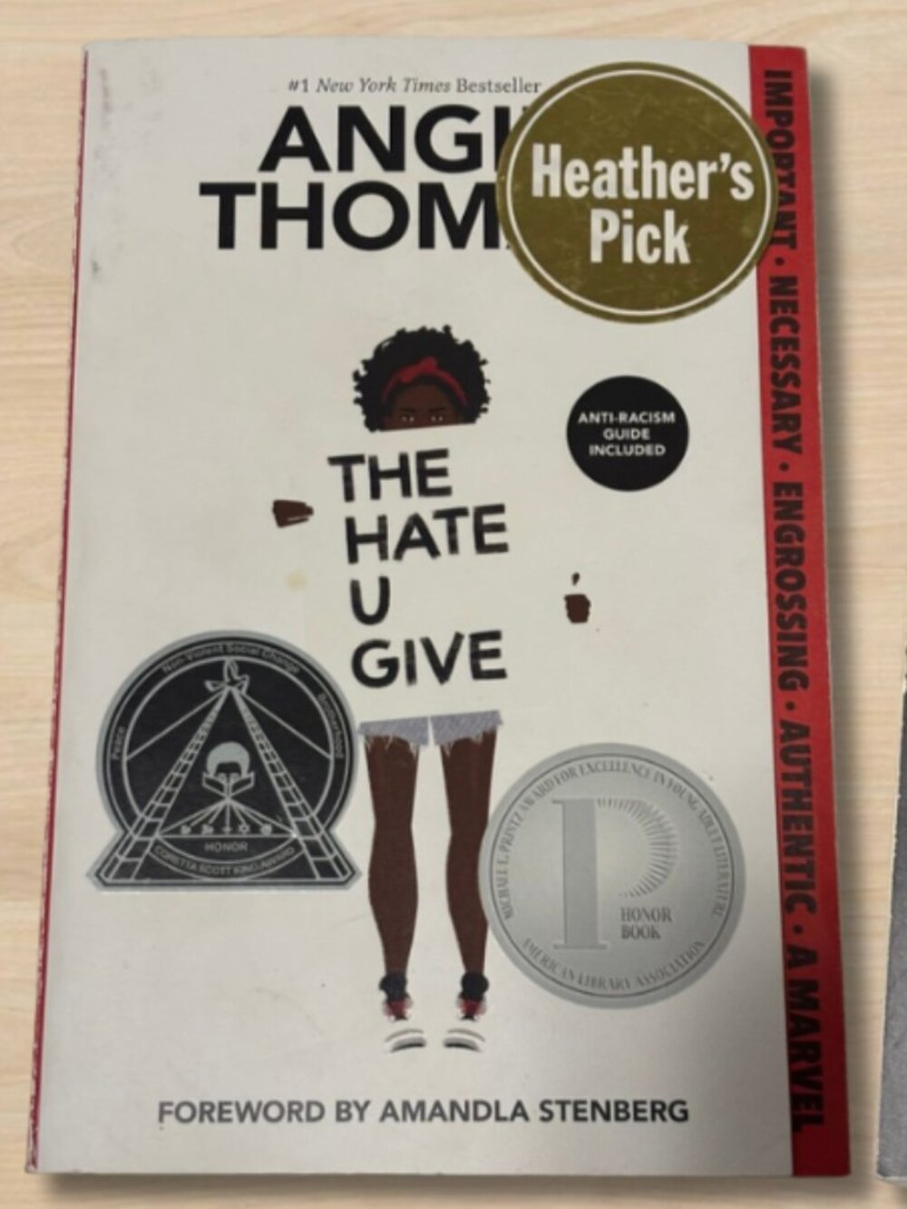 The Hate U Give by Angie Thomas – Paperback Award-Winning Novel
